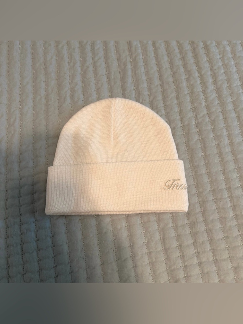 TNA Cream Knit Beanie Hat